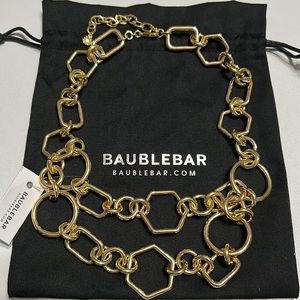 Layered geometric statement necklace